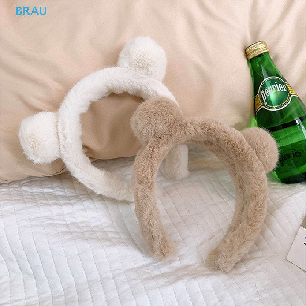 Băng Đô Cài Tóc Hình Tai Gấu Bằng Lông Nhung Dễ Thương Xinh Xắn