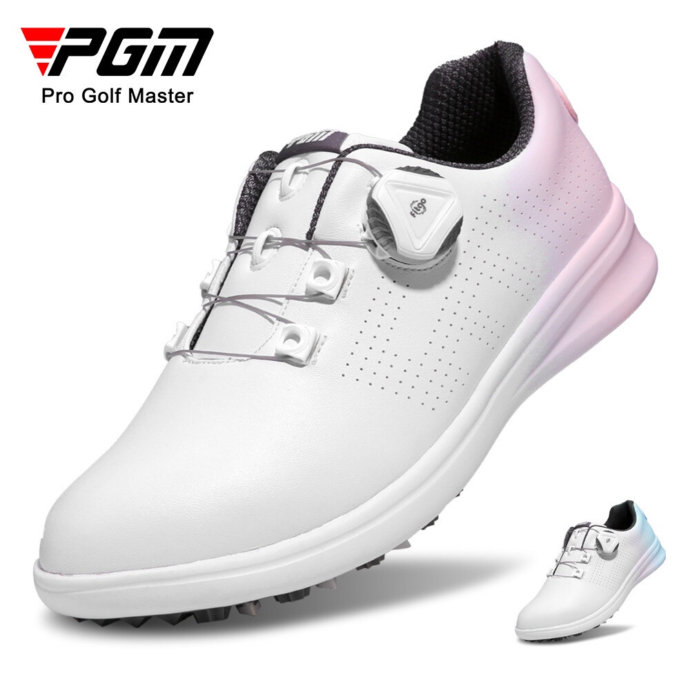 Giày Thể Thao Đánh Golf PGM New Golf Bằng Da Sợi Nhỏ Màu Gradient Chống Thấm Nước Thời Trang Cho Nữ