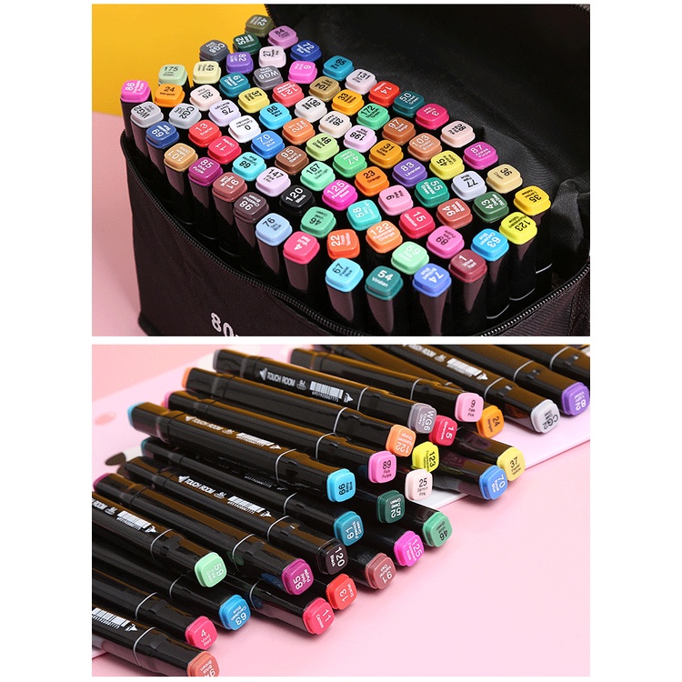 Bút màu Marker Touch Cool họa cụ tô màu dạ vẽ tranh anime Bộ 24/48/80 chiếc