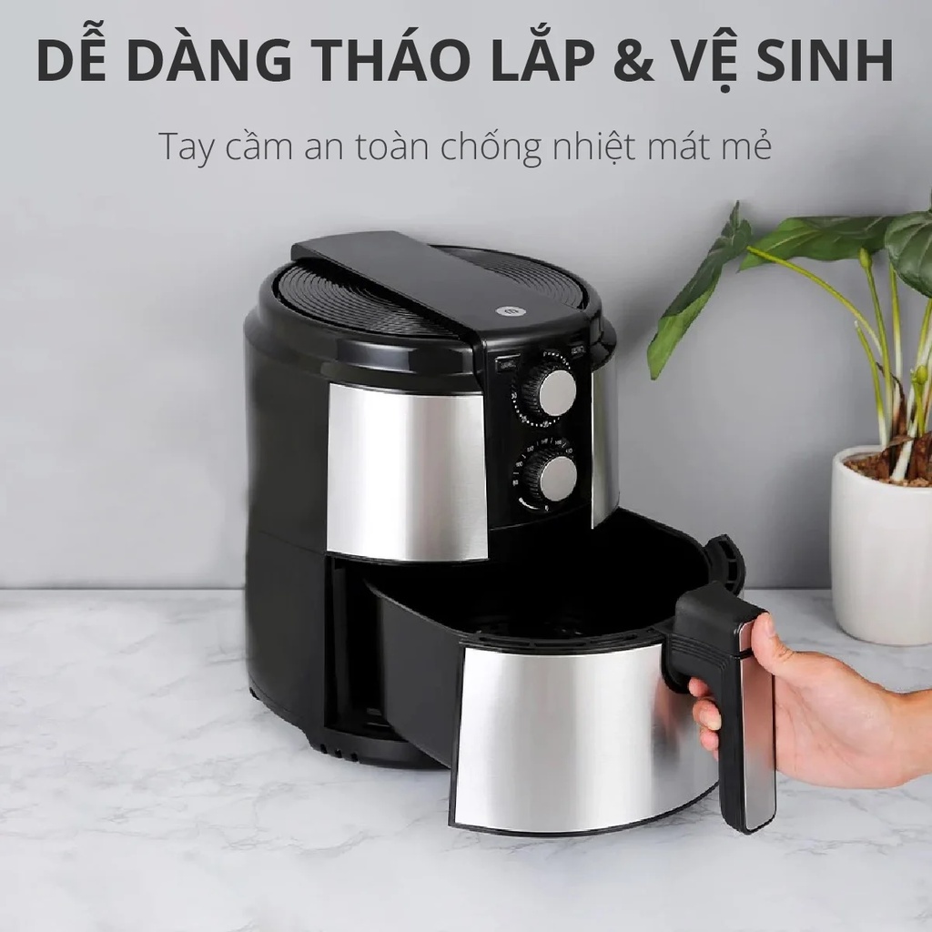 Nồi Chiên Không Dầu Mishio 7L (5L) hàng chính hãng bảo hành 24 tháng