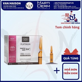 Nguyên chất chống lão hóa Martiderm platinum photo age HA+ ampoule 15% vitamin C-10 ống*2ml