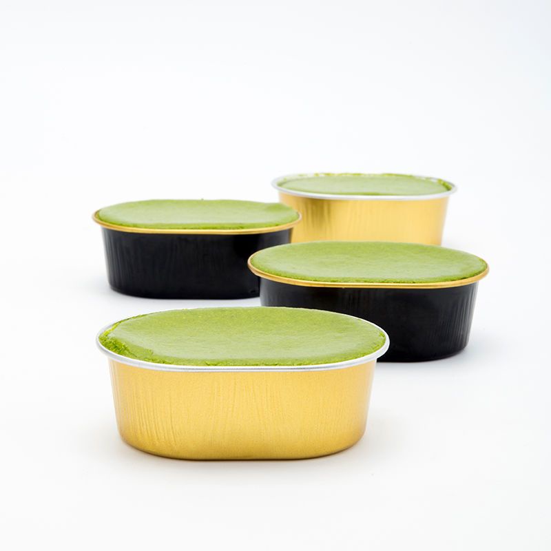 Aluminum Foil Oval Disposable Half Cooked Cheese Cake Box Baked Cloth Bud Pudding Mold Tin Foil Cup 