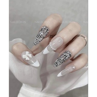 Set nailbox ket dạ đính nơ