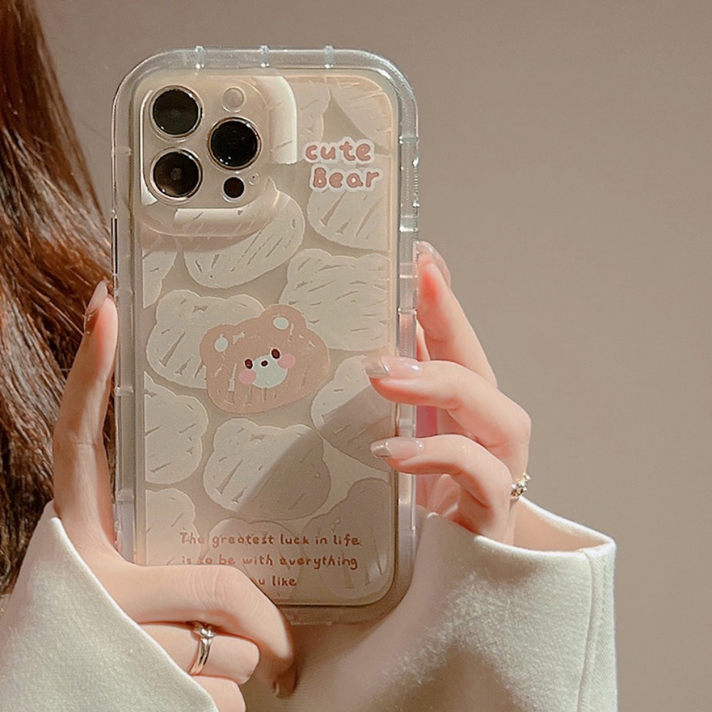 Ốp Điện Thoại TPU Mềm Hình Gấu Graffiti Có Đệm Khí Chống Sốc Cho IPhone 11 12 13 14 Pro Max 14 Plus