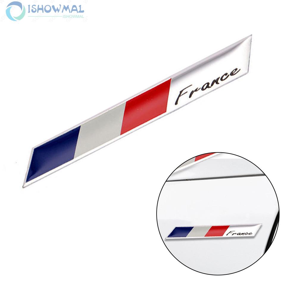 Decal DáN Trang Trí HìNh Lá Cờ Pháp BằNg Nhôm Cho Xe Hơi MớI