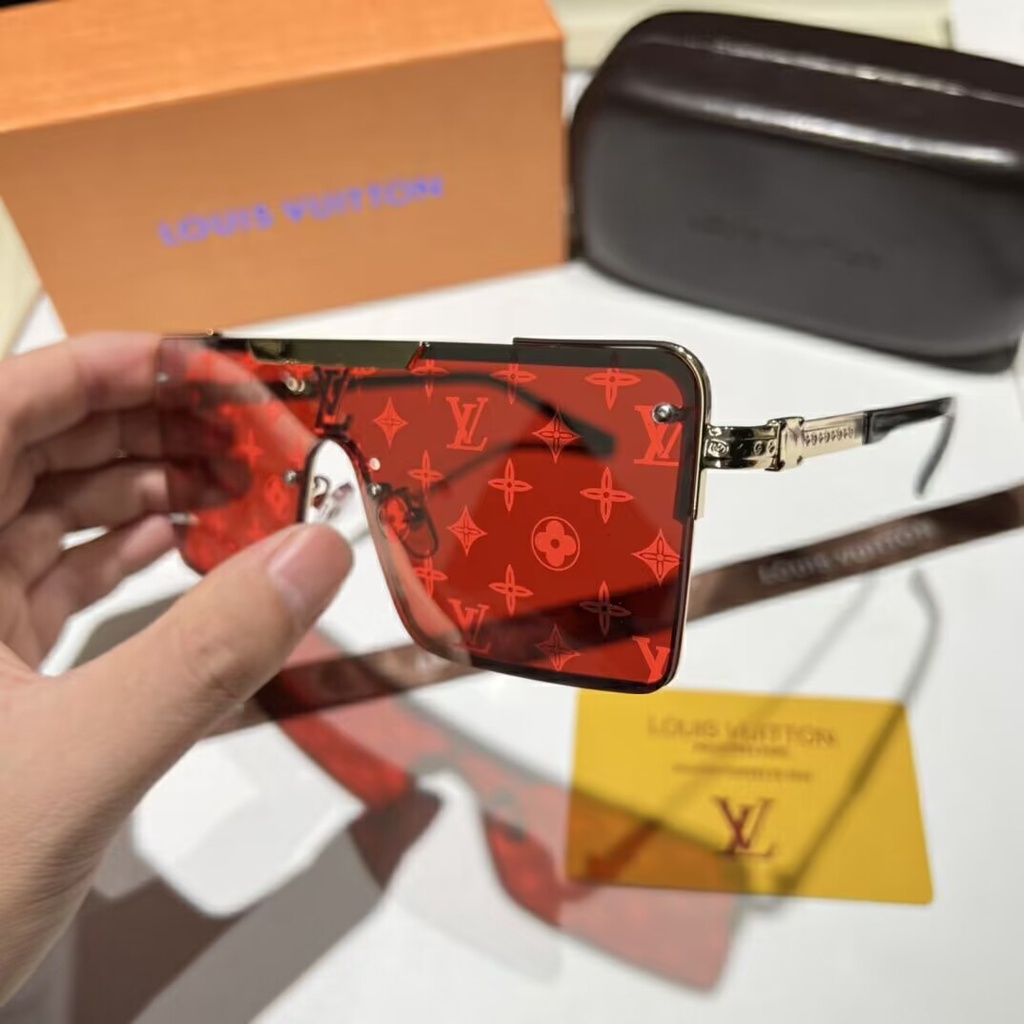 Kính Mát Gọng Vuông Chống Nước In Dấu Chân Mày Mẫu Mới 2023LV Dành Cho Nam Và Nữ