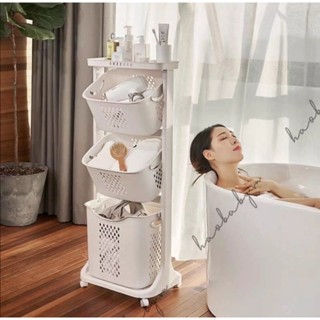  Kệ đựng đồ 2-3 tầng nhựa Việt Nhật Rổ đựng quần áo 3 tầng có bánh xe xoay 360 độ. 