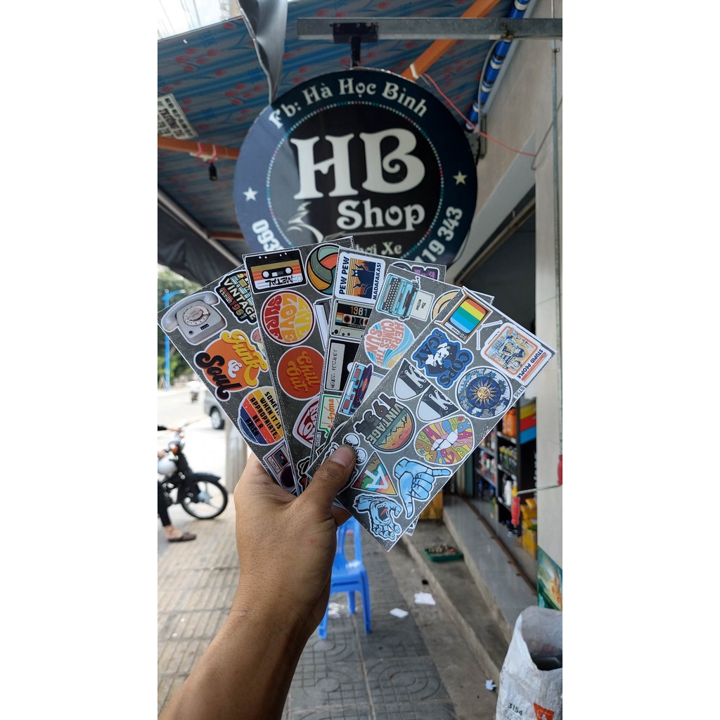 combo 50 sticker st89 dán mũ bảo hiễm , vali. bình giữ nhiệt . láptop