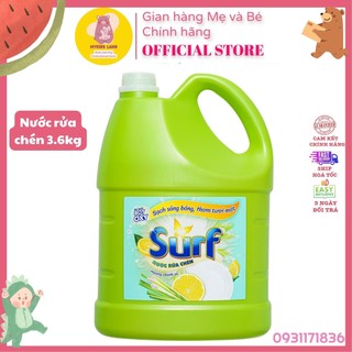 [Hoả Tốc] Nước Rửa Chén SURF Hương Chanh Sả Can 3.6kg 3.6 kg 3,6kg