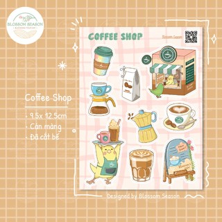 - Nhãn dán chủ đề Coffee shop | Blossom Season