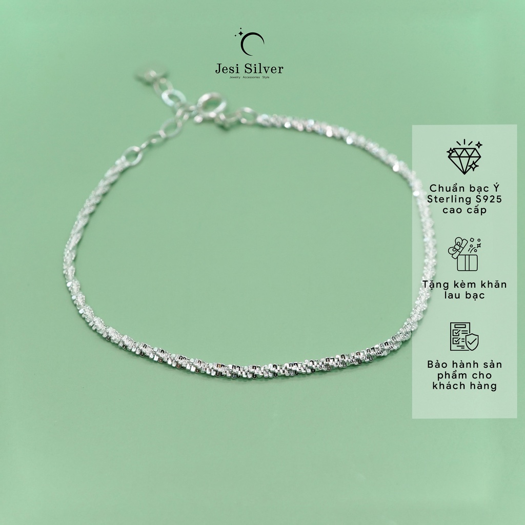 Lắc tay nữ Jesi Silver bạc 925 cao cấp chuỗi bông mai sp1