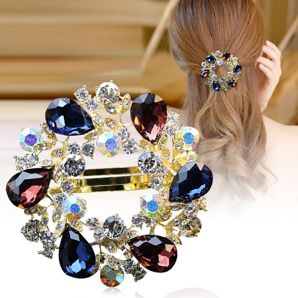 LOMBARD Kẹp Tóc Đính Đá Phong Cách Vintage Thời Trang Cho Nữ Giá Đỡ