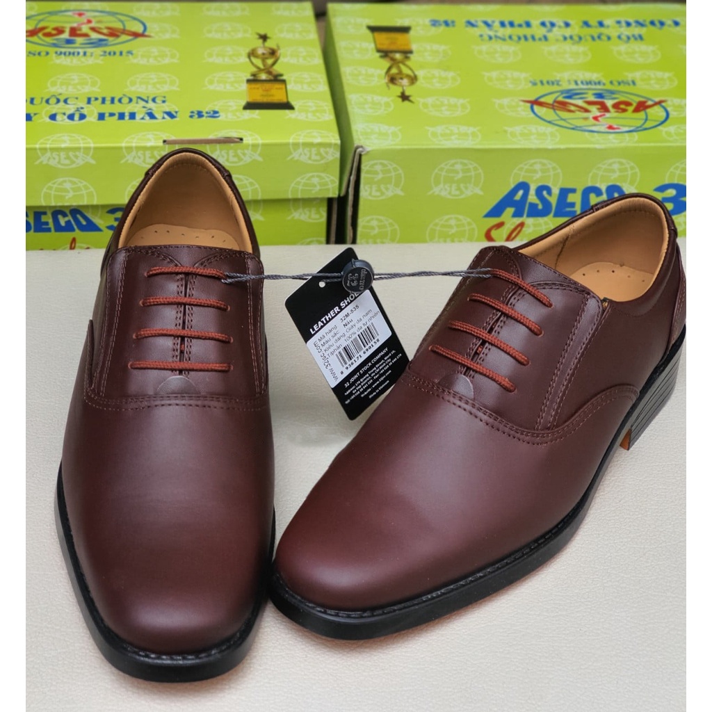 GIÀY DA NAM CÔNG SỞ ASECO 32 535 NÂU