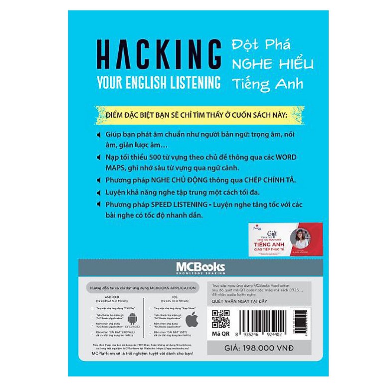 Sách - Hacking your English Listening – Đột phá nghe hiểu tiếng Anh Mcbooks