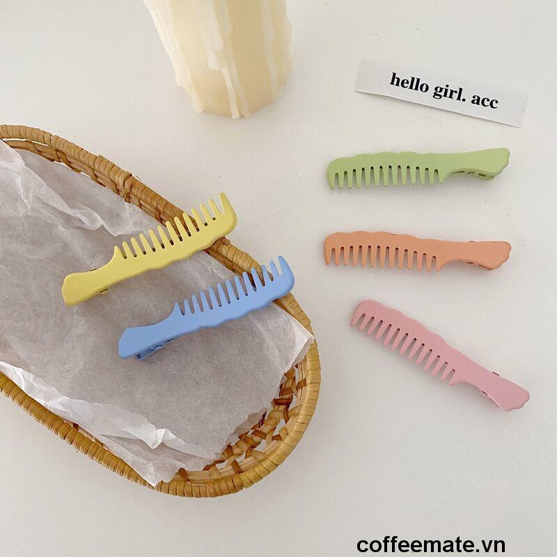 【coffeemate】⚡ Kẹp tóc hình chiếc lược màu sắc ngọt ngào dễ thương phong cách Hàn Quốc dành cho nữ