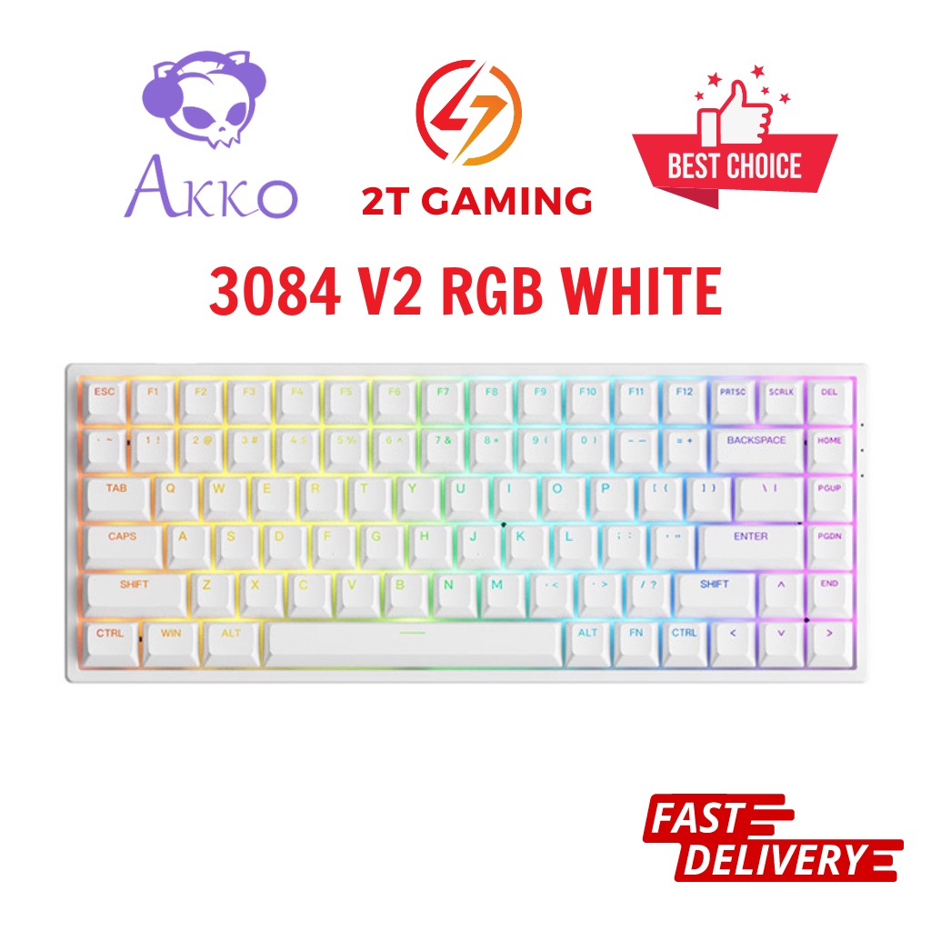 Bàn phím cơ Akko 3084 v2 RGB/ USB Type C/ Hotswap