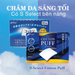 Bông Tẩy Trang S Select Nhật Bản 80 (Dạng Side-Sealed) - 225 Miếng (Dạng Square)