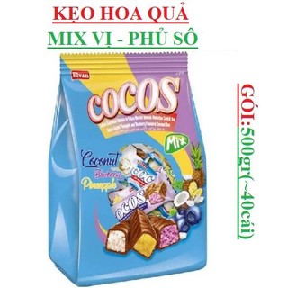 Kẹo socola nhân sữa hoa quả Elvan cocos
