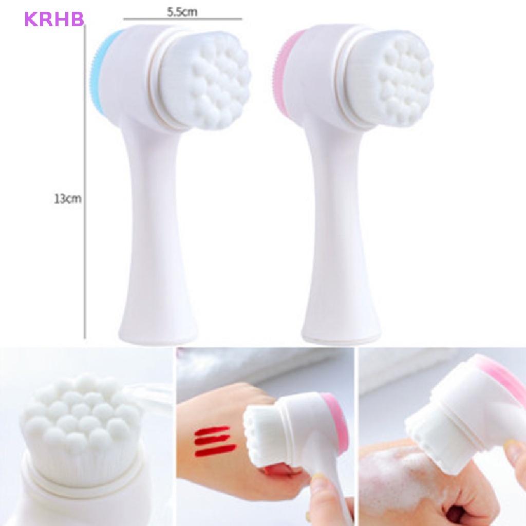 Máy Rửa Mặt Silicone Hai Mặt Chăm Sóc Da Mặt