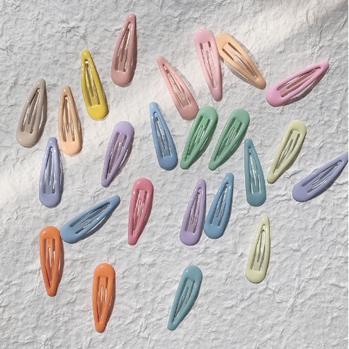 Set 5 Kẹp Tóc Màu Trơn Hình Giọt Nước Thời Trang