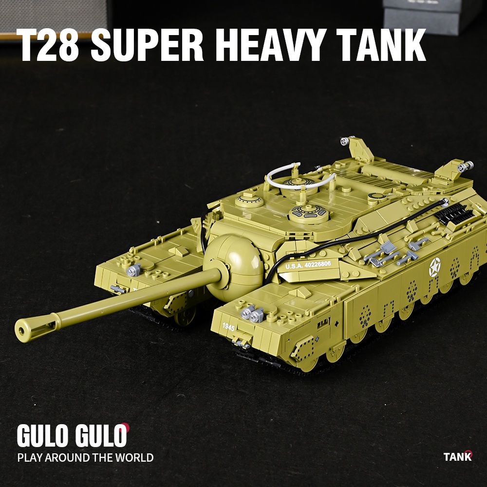 Đồ chơi Lắp ráp Mô hình xe tăng Panlos 628010 Military Series T28 Super Heavy Tank 2986pcs