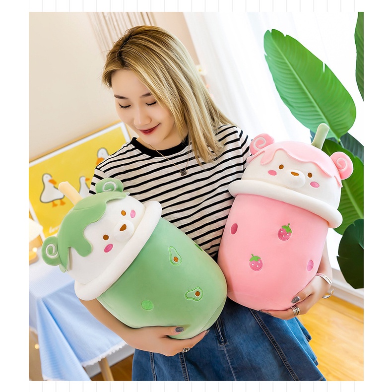 Gấu bông trà sữa dễ thương, hot trend làm gối ôm, quà tặng siêu đáng yêu