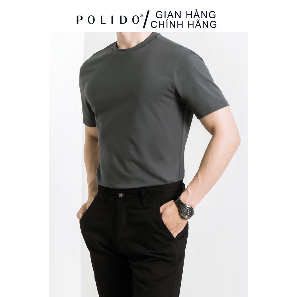 Áo Phông Nam Trơn Basic CEFFYLO Chất Liệu Cotton Tự Nhiên Mềm Mại Basic T-Shirt - POLIDO Mall