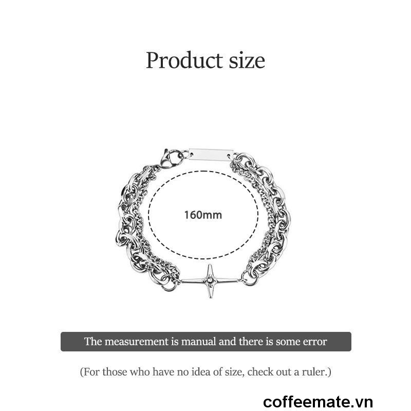 【coffeemate】⚡ Vòng Tay Bạc Thiết Kế Tối Giản Thời Trang Phong Cách Hip hop Punk Đường Phố Hàn Quốc