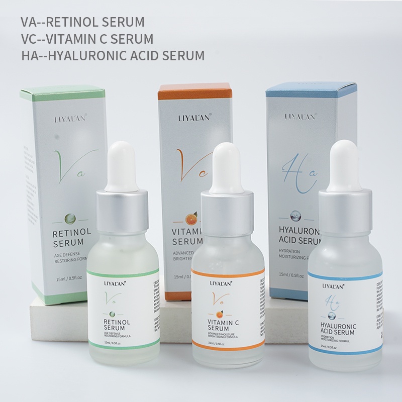 Serum LIYALAN axit hyaluronic vitamin C retinol dưỡng ẩm làm trắng chống lão hóa (15mlx3)