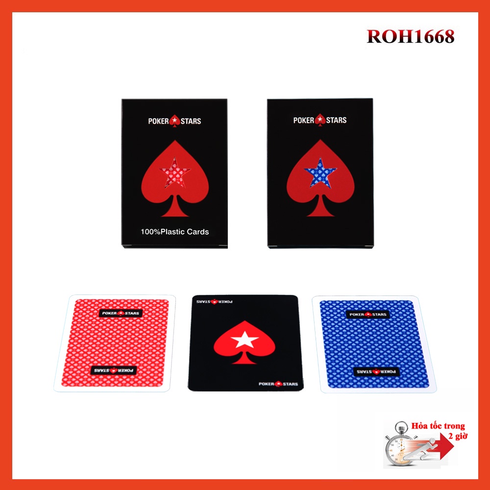 BN 53, Bộ bài tây nhựa Poker stars Texas Holdem bền đẹp cao cấp chống nước 100% nhựa