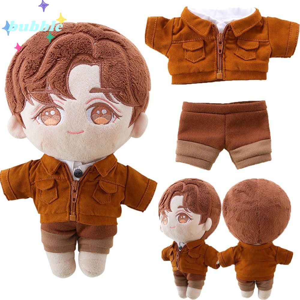 1 Bộ Áo Khoác Và Quần Jean Màu Nâu Dùng Cho Búp Bê Kích Thước 20cm Tỷ Lệ 1 / 12