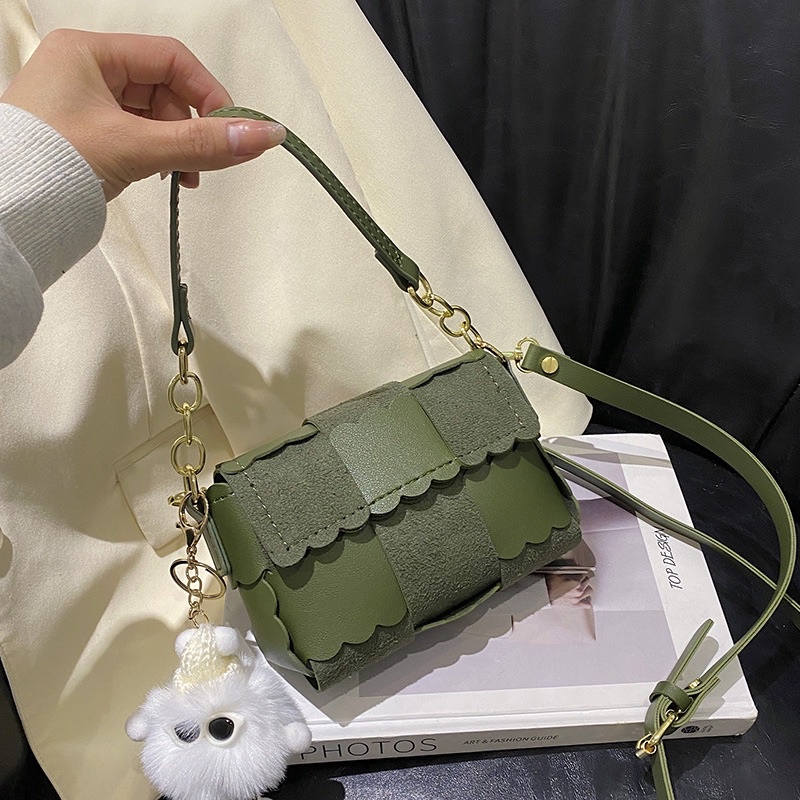 Túi tự đan da PU cao cấp kèm móc treo - Túi handmade đeo chéo làm quà tặng người yêu