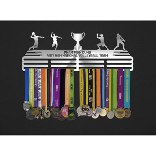 Giá treo huy chương bóng chuyền lên tường theo yêu cầu