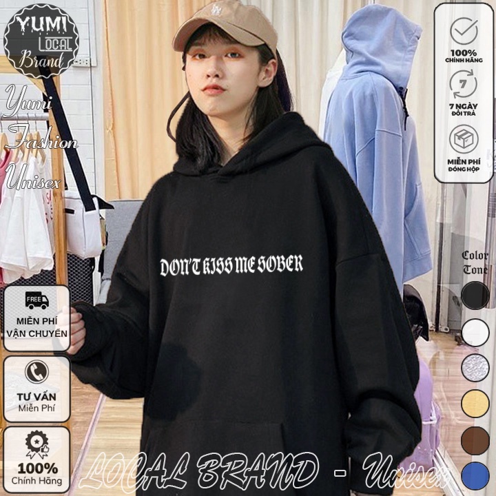 Áo Hoodie DonKissMeSober Local Brand Unisex nỉ bông cao cấp dày - Áo Khoác Nỉ Form Rộng