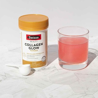 Collagen thủy phân dạng bột - swisse beauty collagen glow powder 120g và 240g - bill chemist