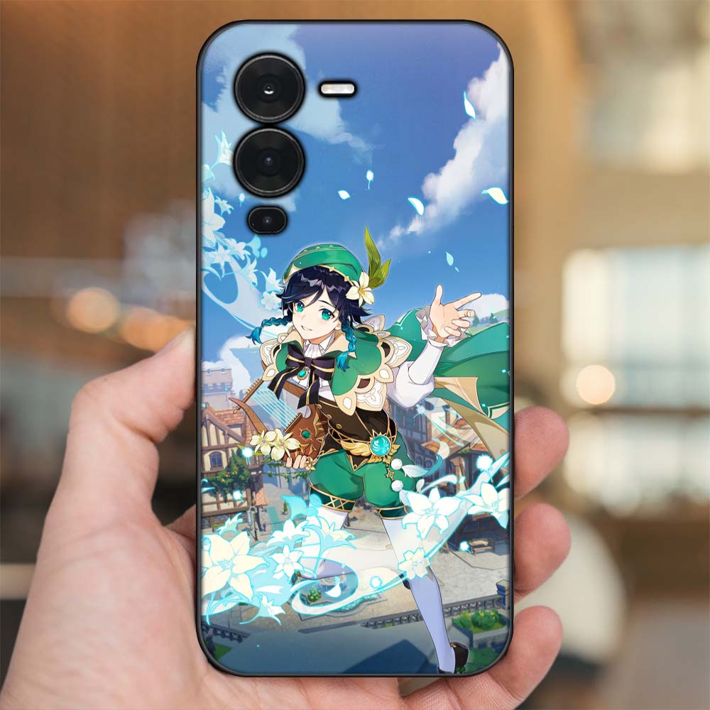 Ốp lưng Vivo V25 Pro viền đen in hình Venti Genshin Impact
