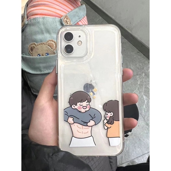 Ốp lưng iphone dành cho các cặp đôi yêu nhau hoạt tiết nam nữ hoạt hình khoe múi khoe mỡ cute , Ốp đôi tình yêu