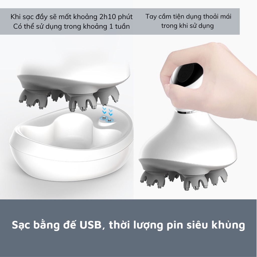 Máy Massage Đầu, Cổ, Mặt, Toàn Thân Mini Đa Năng NANOMAX K101, Rung và Xoa Bóp Đầu Giải Toả Căng Thẳng, Mệt Mỏi