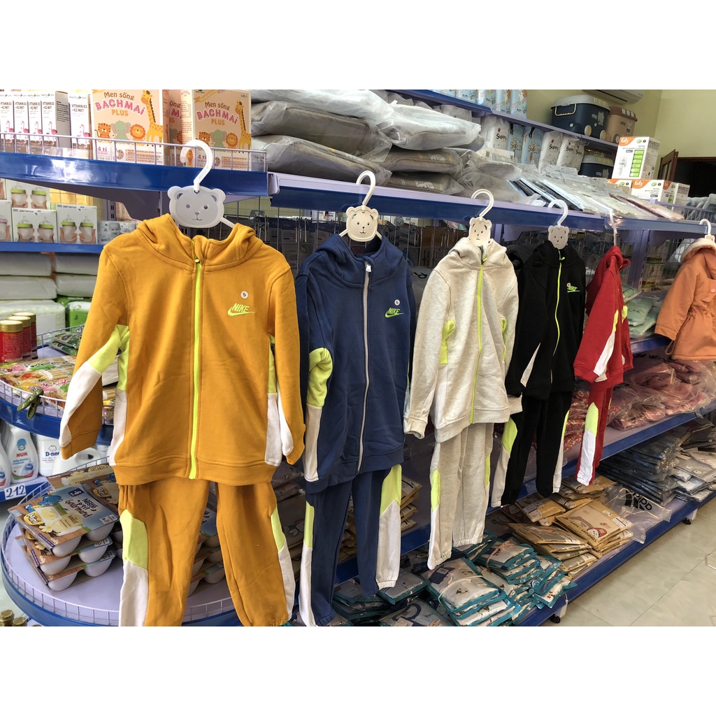 Bộ Thể Thao Bé Trai, Bộ Kéo Khóa NIKE Da Cá Cao Cấp, Made In Cambodia Size 4Y-10Y