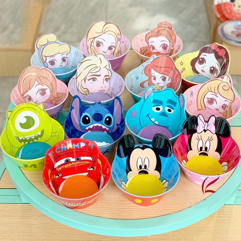 TÔ DISNEY MELAMINE MICKEY/ MINNIE/ ELSA/ MC QUEEN/ OLAF/ MIKE/ SULLEY/ SNOW WHITE/ CINDERELLA/ BELLE/ RAPUNZEL/ AURORA