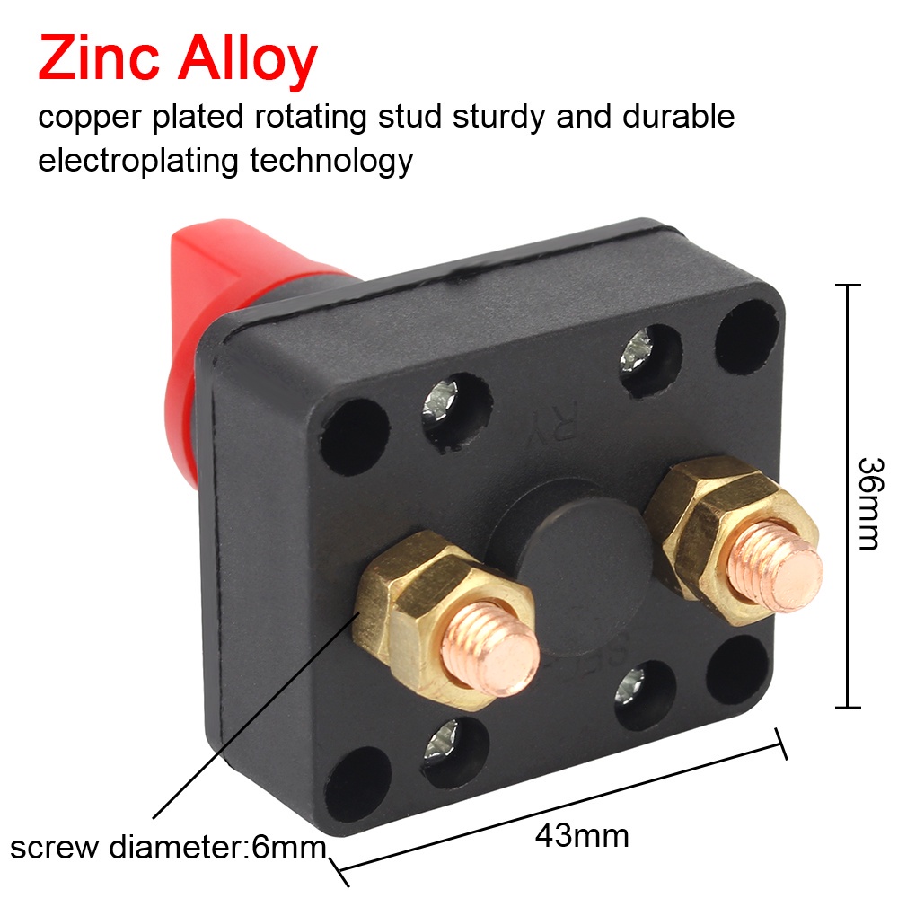 Công Tắc Ngắt Kết Nối Bình Ắc Quy Xe Ôtô/ Xe Máy/ Tàu Thuyền 100A