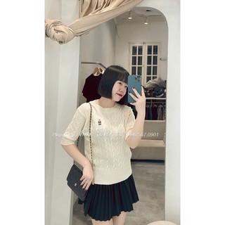 Áo len gấu cộc tay