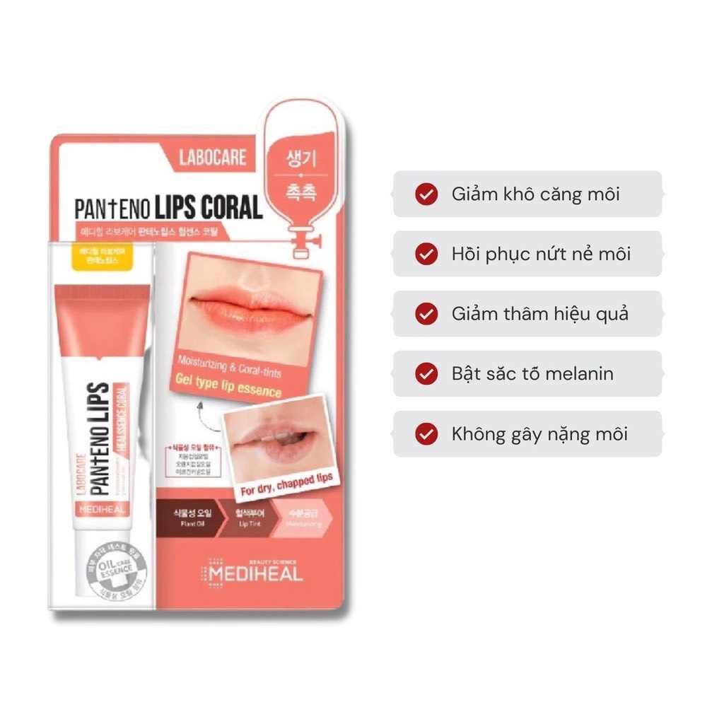 Son dưỡng môi Mediheal 10ml Cấp nước C Môi nứt Sáp dưỡng môi Môi sẫm màu Môi nứt Sáp dưỡng môi