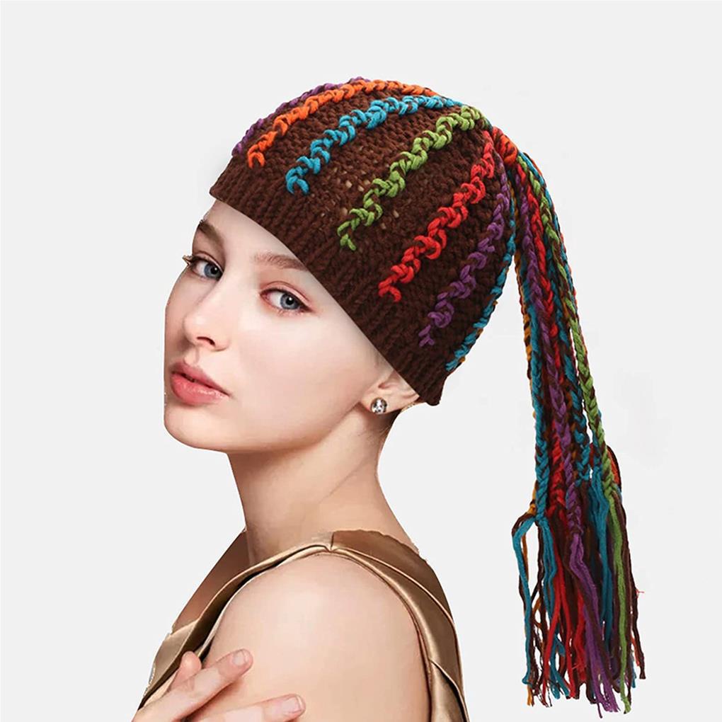 Mũ beanie Co Giãn Đội Tóc Giả Thắt Bím Dùng Hóa Trang Cho Người Lớn
