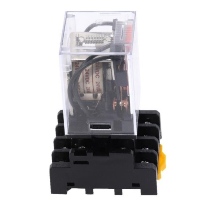 Rơ le trung gian MK3P-I relay kiếng 11 chân tròn điện áp 220VAC, 24VDC, 12VDC giá rẻ tặng kèm chân đế PF113A