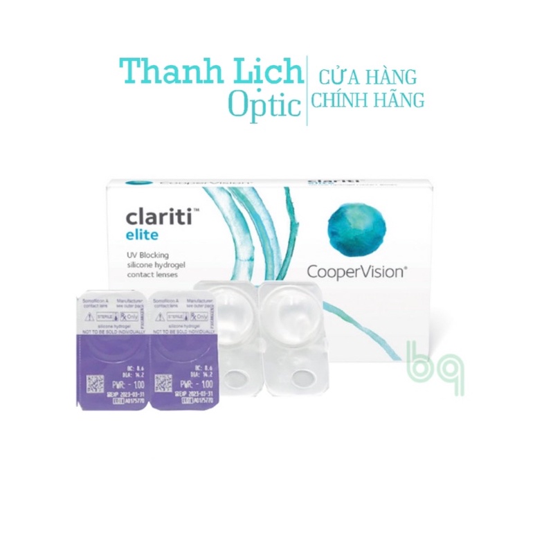 Kính áp tròng CLARITI ELITE không màu 1 Tháng (giá 1 chiếc)