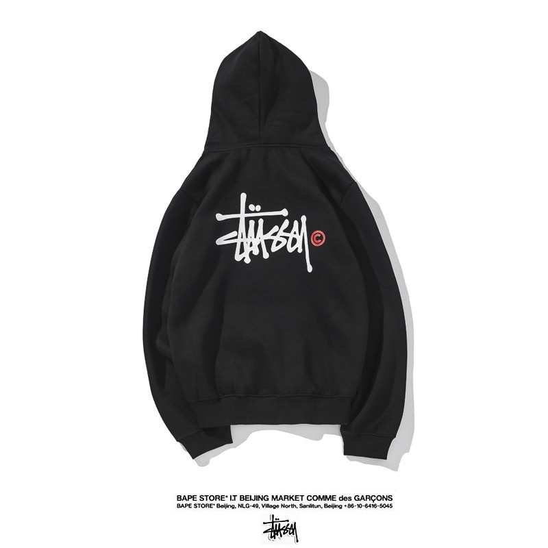 Hàng Có Sẵn Áo Hoodie Cotton In Chữ STUSSY Cổ Điển Plus Size M-XXL Dành Cho Cặp Đôi