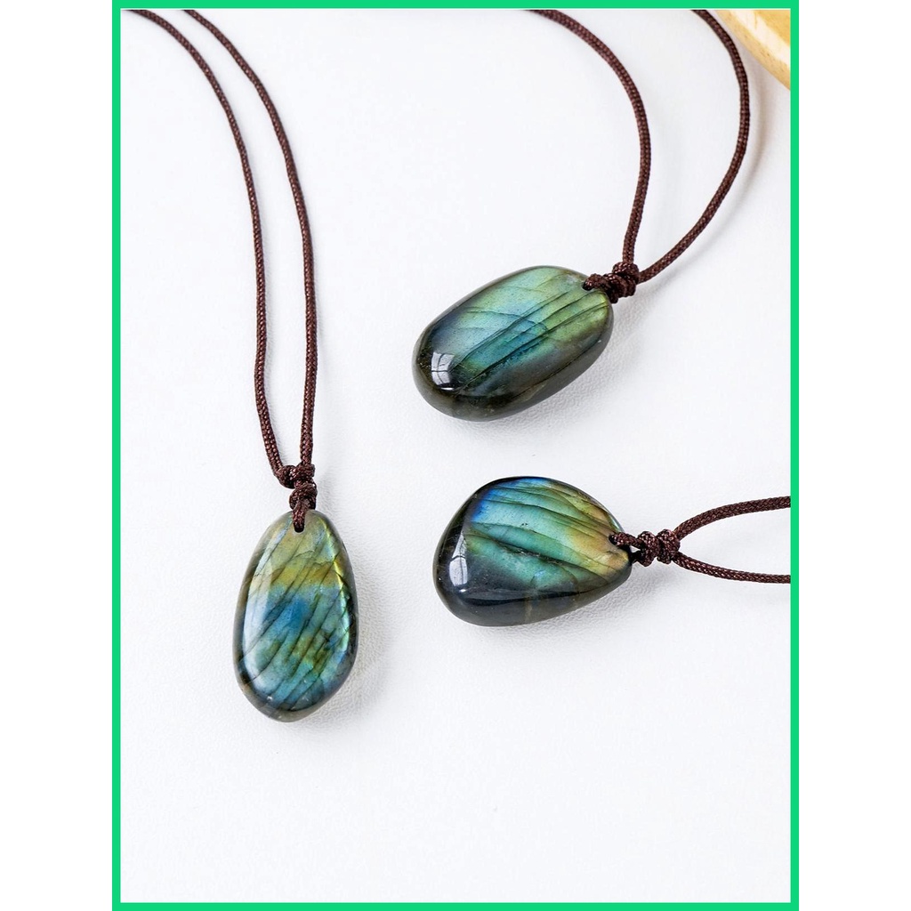 Mặt Dây Chuyền Bằng Đá Labradorite Tự Nhiên Hình Giọt Nước