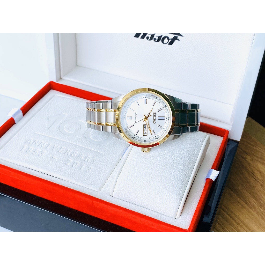 Đồng Hồ Nam SEIKO Date Day Automatic Demi Gold SARV004 Chính Hãng Tặng Dây Da Cao Cấp