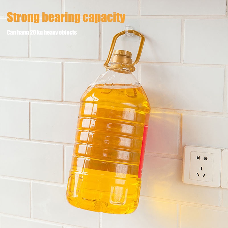 Set 20 Móc Treo Đồ Dán Tường Trong Suốt Chịu Tải Nặng Có Giác Hút Cho Nhà Bếp Nhà Tắm